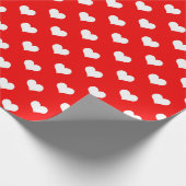 Red White Liebe Herzdesign Geschenkpapier (Ecke)
