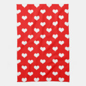 Red White Liebe Herzdesign Geschirrtuch (Vertikal)