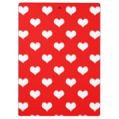 Red White Liebe Herzdesign Klemmbrett (Rückseite)