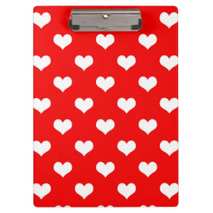 Red White Liebe Herzdesign Klemmbrett