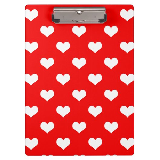 Red White Liebe Herzdesign Klemmbrett (Vorderseite)
