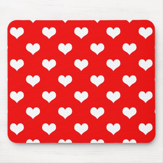 Red White Liebe Herzdesign Mousepad (Vorne)