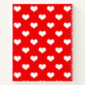 Red White Liebe Herzdesign Notizblock (Rückseite)