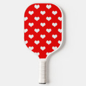 Red White Liebe Herzdesign Pickleball Schläger (Rückseite)