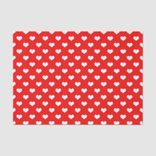 Red White Liebe Herzdesign Seidenpapier