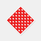 Red White Liebe Herzdesign Serviette (Ecke)