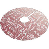 Red White Liebe Peace Polyester Weihnachtsbaumdecke (Schrägansicht)