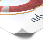 Red White Lifebuoy Life Preserve Nautical Ocean Poster (Ecke)