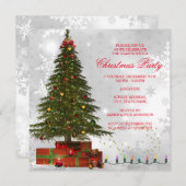 Red White Lights Tree Festivals Weihnachtsfest Par Einladung (Vorne/Hinten)