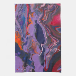 Red White Lila Blue Orange Abstrakt Geschirrtuch