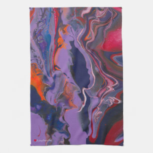 Red White Lila Blue Orange Abstrakt Geschirrtuch