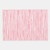 Red White Lines Silver Snowflake Red White Kariert Geschenkpapier Set (Vorderseite)