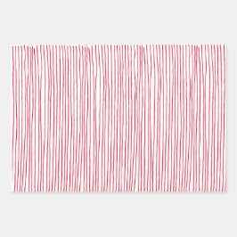 Red White Lines Silver Snowflake Red White Kariert Geschenkpapier Set