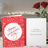 Red & White Love Typography Happy Valentine's Day Karte