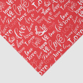 Red White Love Typography Valentine's Day Seidenpapier (Ausschnitt)