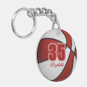 Red White Mannschaft Sportgeschenke Mädchen Jungen Schlüsselanhänger (Vorderseite links)