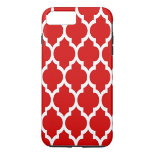 Red White marokkanische Quatrefoil Pattern #4 Case-Mate iPhone Hülle