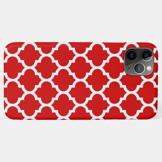 Red White marokkanische Quatrefoil Pattern #5 Case-Mate iPhone Hülle (Rückseite (Horizontal))