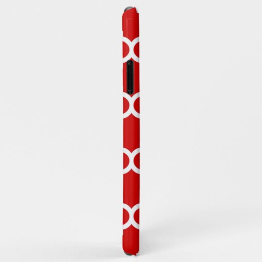 Red White marokkanische Quatrefoil Pattern #5 Case-Mate iPhone Hülle (Hinten/Rechts)