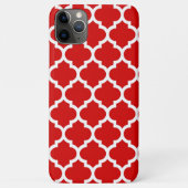 Red White marokkanische Quatrefoil Pattern #5 Case-Mate iPhone Hülle (Rückseite)