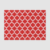 Red White marokkanische Quatrefoil Pattern #5 Seidenpapier (Vorderseite)