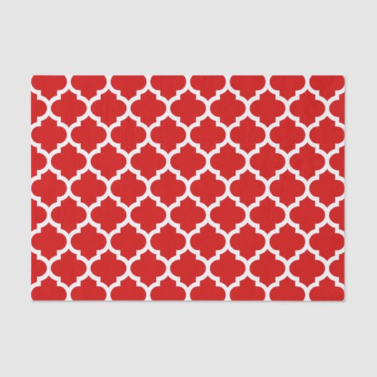 Red White marokkanische Quatrefoil Pattern #5 Seidenpapier (Vorderseite)