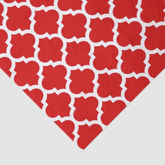 Red White marokkanische Quatrefoil Pattern #5 Seidenpapier (Ausschnitt)
