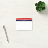 Red White Marokko #5 Navy Blue Name Monogram Post-it Klebezettel (Büro)