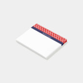 Red White Marokko #5 Navy Blue Name Monogram Post-it Klebezettel (angewinkelt)