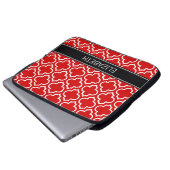 Red White Marokko #6 Black Name Monogram Laptopschutzhülle (Vorne Knopf)