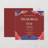 Red White Memorial Day Celebration Card (Vorne/Hinten)