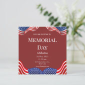 Red White Memorial Day Celebration Card (Stehend Vorderseite)