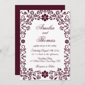 Red White Mexican Talavera Floral Wedding Einladung (Vorne/Hinten)