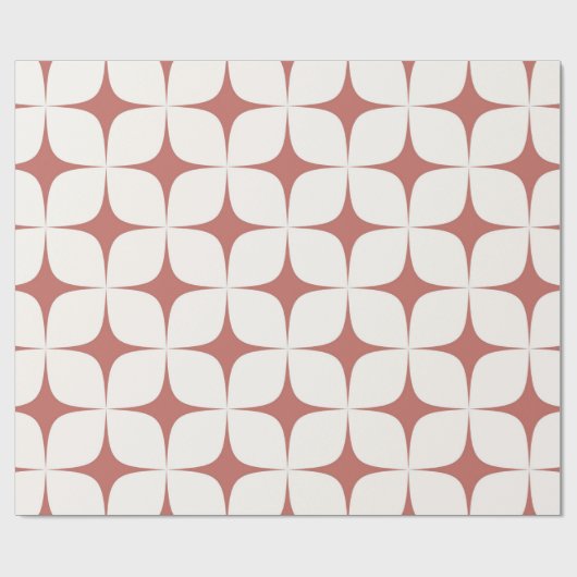 Red White Mid Century Modern Boho Geometric Geschenkpapier (Flach)