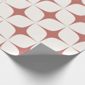 Red White Mid Century Modern Boho Geometric Geschenkpapier (Ecke)
