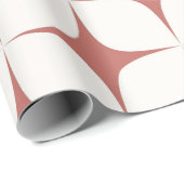 Red White Mid Century Modern Boho Geometric Geschenkpapier (Rolleneckpunkt)