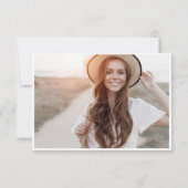 Red White Minimalistisch Modern Abschluss Foto Dankeskarte (Rückseite)