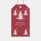 Red White Minimalistische Weihnachtsbaumen Geschen Geschenkanhänger (Rückseite)