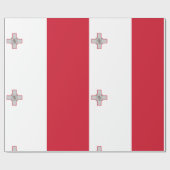 Red White mit Malta Siegel Geschenkpapier (Flach)
