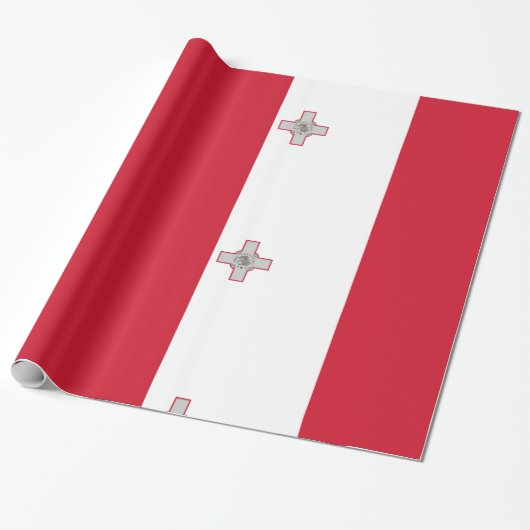 Red White mit Malta Siegel Geschenkpapier (Ungerollt)