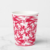 Red White Modern Abstrakt Uniform für Veranstaltun Pappbecher (Rechts)