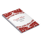 Red + White Modern Batik Notebook Notizblock (Rechte Seite)