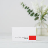 Red White Modern Beruflich Business Card Visitenkarte (Stehend Vorderseite)