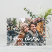 Red White Modern Elegantes Foto Weihnachten (Stehend Vorderseite)