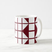 Red White Modern Geometric Muster Kaffeetasse (VorderseiteRechts)
