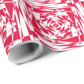 Red White Modern Gift Wrap - Abstrakte Illusion Geschenkpapier (Rolleneckpunkt)