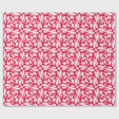 Red White Modern Gift Wrap - Abstrakte Illusion Geschenkpapier (Flach)