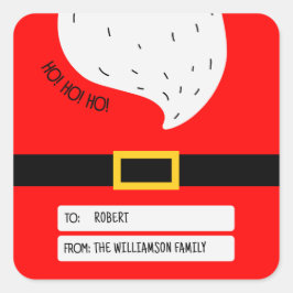 Red White Modern Santa Belt Frohe Weihnachtsmarke Quadratischer Aufkleber