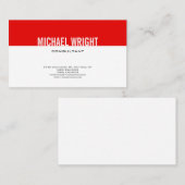 Red White Modern Schlicht Einfach Minimalistisch Visitenkarte (Vorne/Hinten)