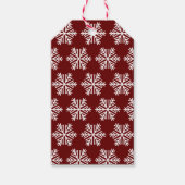 Red White Modern Snowflake Christmas Pattern  Geschenkanhänger (Vorderseite)